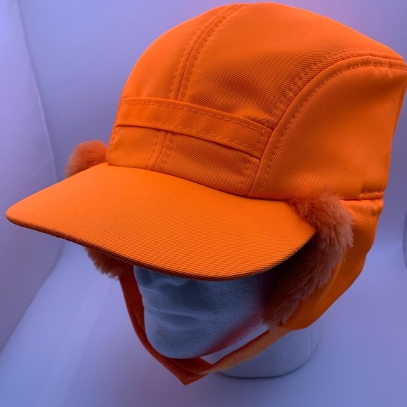 Outdoor Cap OC Mens Blaze Orange Hat Insulated Trapper Ear Flap Hunting OSFA EUC - Picture 1 of 16